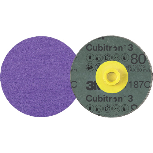 Disque en fibre Roloc Cubitron 3, 4" dia., Grain 80+, C&eacute;ramique Distribution Industrielle GC