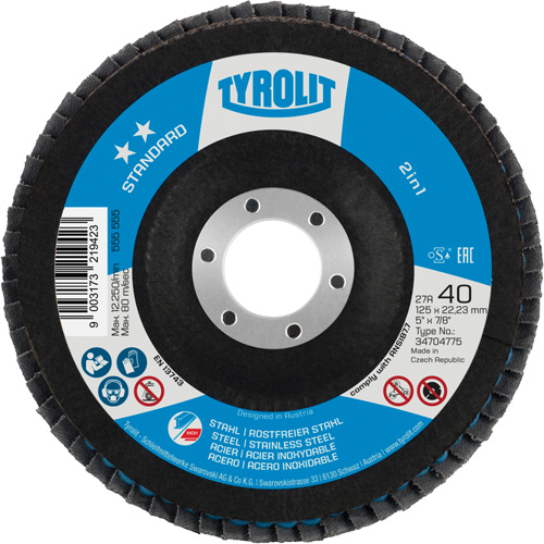 2-in-1 Flap Disc, 5" x Type 27A, 60 Grit Distribution Industrielle GC