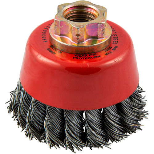 Knotted Wire Cup Brush, 2-3/4" Dia. x 5/8"-11 Arbor Distribution Industrielle GC