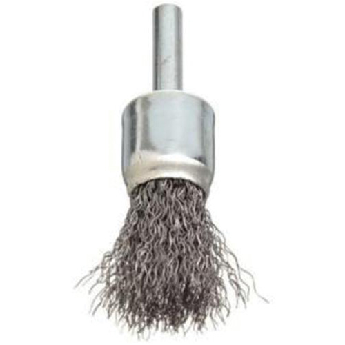 Brosse &agrave; fils cr&ecirc;p&eacute;s avec moyeu, 3/4", Fils 0,006", Tige 1/4" Distribution Industrielle GC
