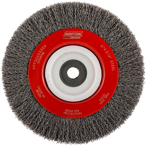 Roue d'&eacute;tabli sertie, 6" dia., Fils 0,014", Arbre 1/2"-2 Distribution Industrielle GC