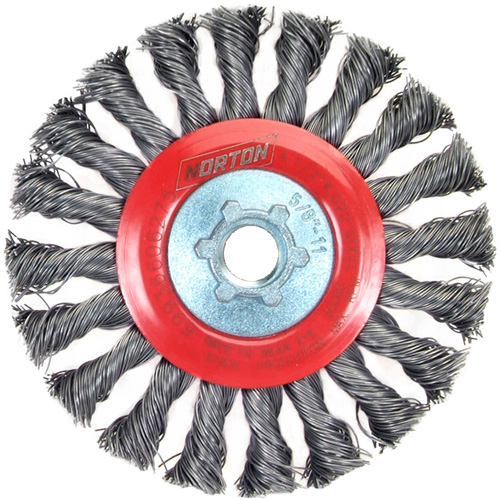 Standard Twist Wire Wheel, 4-1/2" Dia., 0.02" Fill, 5/8"-11 Arbor, Steel Distribution Industrielle GC