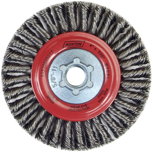 Stringer Bead Knot Wire Brush For Angle Grinders, 4" Dia., 0.02" Fill, 5/8"-11 Arbor, Steel Distribution Industrielle GC