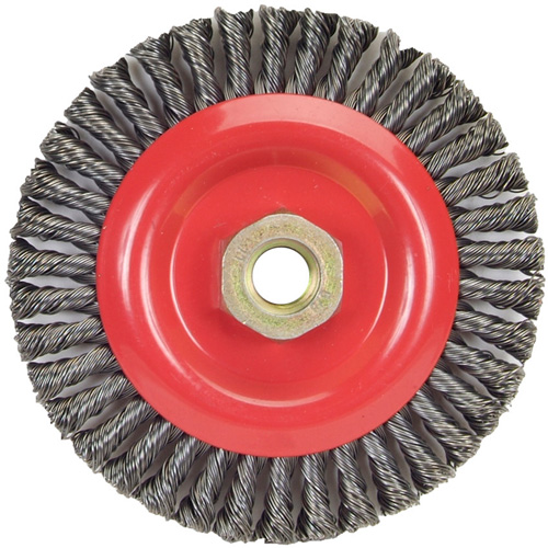 Stringer Bead Knot Wire Brush For Angle Grinders, 5" Dia., 0.02" Fill, 5/8"-11 Arbor, Steel Distribution Industrielle GC