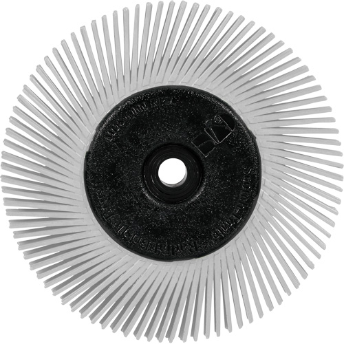Brosse radiale en soies de pr&eacute;cision type A PN-RB avec adaptateur Scotch-Brite , C&eacute;ramique, Grain 120+, 6" dia. Distribution Industrielle GC
