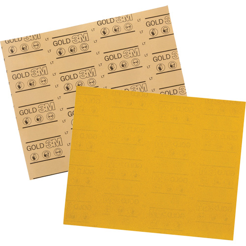 Feuille abrasive dor&eacute;e 12544, 9" x 11", Grain 220, Oxyde d'aluminium Distribution Industrielle GC