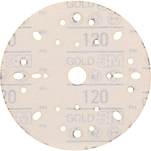 Hookit Gold Abrasive Disc, 6" Dia., 120 Grit, Aluminum Oxide, C-Weight Distribution Industrielle GC