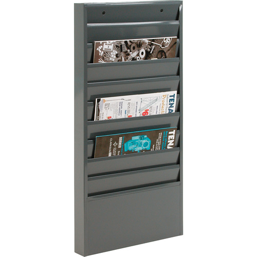 Literature Storage Racks, Stationary, 10 Slots, Steel, 13-1/8" W x 2" D x 26-1/4" H Distribution Industrielle GC