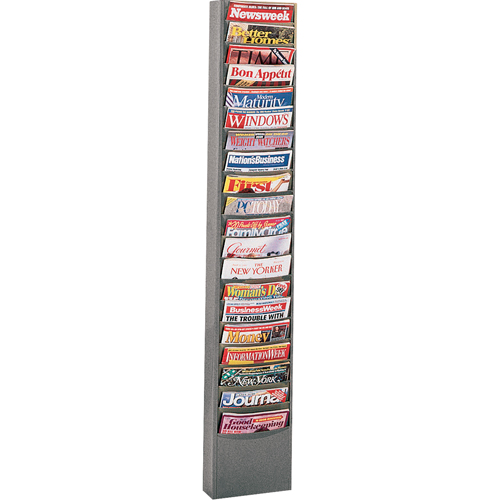 Literature Storage Racks, Stationary, 20 Slots, Steel, 13-1/8" W x 4-1/8" D x 58-1/2" H Distribution Industrielle GC