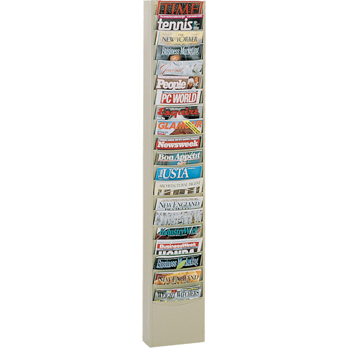 Literature Rack, Wall Mount, 20 Slots, Steel, 9-3/4" W x 4-1/8" D x 58" H Distribution Industrielle GC