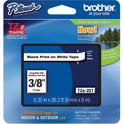 Cartouches de ruban Tze, 9 mm x 314,96" ou 8 m, Noir sur blanc Distribution Industrielle GC