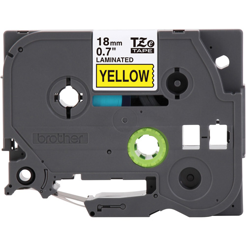 Cartouche de ruban pour syst&egrave;me d'&eacute;tiquetage P-touch, 18 mm x 8 m, Noir sur jaune Distribution Industrielle GC