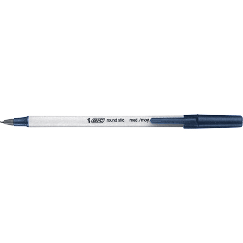 Bic&reg; Round Stic Ball Point Pen, Blue, 0.8 mm Distribution Industrielle GC