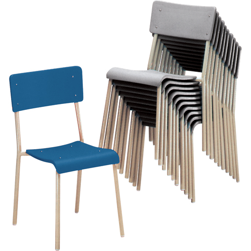 Chaises empilables Ventura, Plastique, Bleu Distribution Industrielle GC