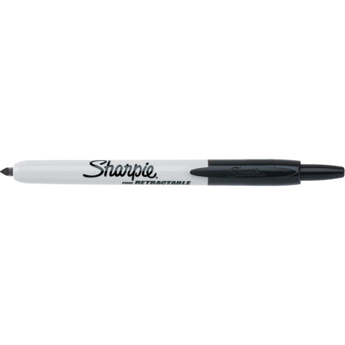 Retractable Permanent Marker, Black, Fine Tip Distribution Industrielle GC