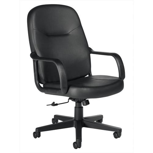 Fauteuil de bureau, Cuir, Noir Distribution Industrielle GC