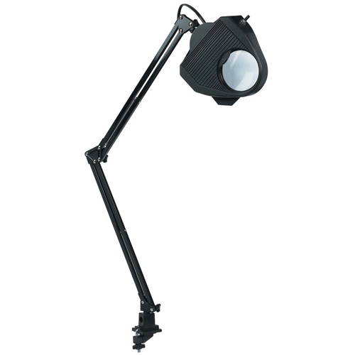 Lampe de travail avec loupe, 60 W, Fluorescent/Incandescente/DEL, Pince, Col 40", Noir Distribution Industrielle GC