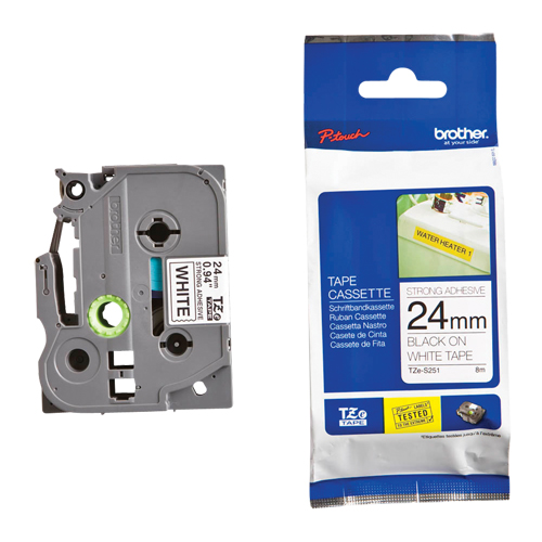 Laminated Industrial Tape, 24 mm x 13', Black on White Distribution Industrielle GC