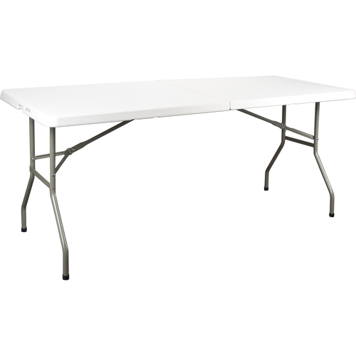Fold-in-Half Table, Rectangular, 72" L x 30" W, Polyethylene, White Distribution Industrielle GC