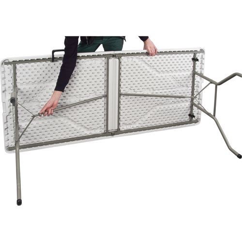 Fold-in-Half Table, Rectangular, 72" L x 30" W, Polyethylene, White Distribution Industrielle GC