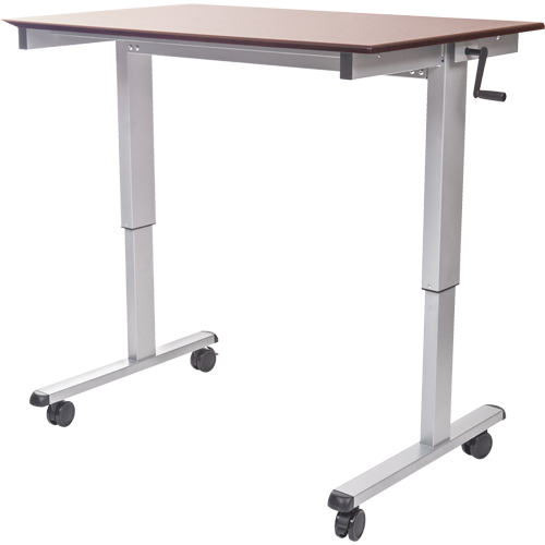 Postes de travail ajustables pour travail assis et debout , , 48-1/2" h x 59" la x 29-1/2" p, Noyer Distribution Industrielle GC