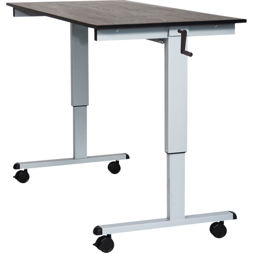 Bureau ajustable pour travail assis et debout, , 48-1/2" h x 59" la x 29-1/2" p, Noir Distribution Industrielle GC