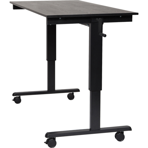 Bureau ajustable pour travail assis et debout, , 48-1/2" h x 59" la x 29-1/2" p, Noir Distribution Industrielle GC