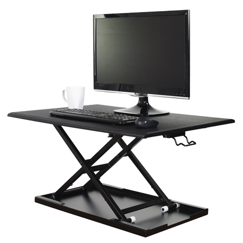 Bureau ajustable pour travail assis et debout, Mod&egrave;le de bureau, 15-3/4" h x 31-1/2" la x 22-1/2" p, Noir Distribution Industrielle GC