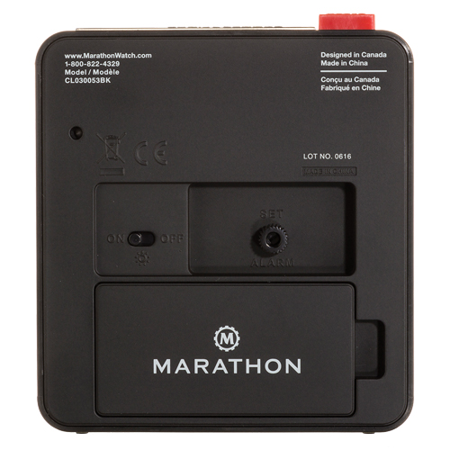 R&eacute;veille-matin de bureau, Analogique, &agrave; piles, 3,5" la x 1,5" p x 3,75" h, Noir Distribution Industrielle GC