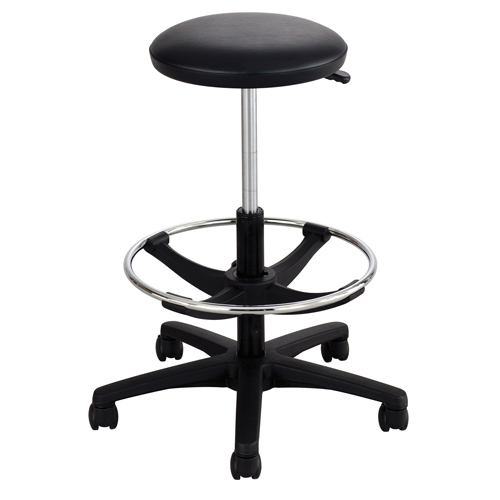 Tabouret &agrave; hauteur ajustable, &agrave; dessin, Ajustable, 22" - 32", Vinyle Si&egrave;ge, Noir Distribution Industrielle GC