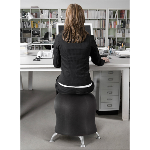 Chaise sph&eacute;rique Zenergy, Vinyle, Noir, Capacit&eacute; 250 lb Distribution Industrielle GC