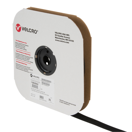 Ruban d'attaches, Crochet, 25 vg x 1", Cousu, Noir Distribution Industrielle GC