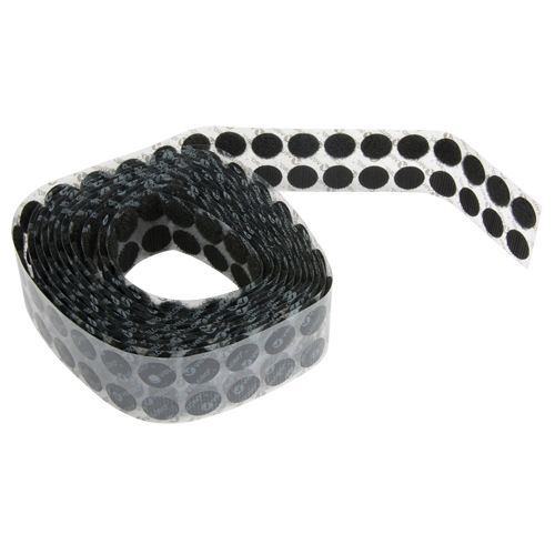Attaches en jeton, Boucle et crochet, 3/4" dia., Adh&eacute;sif, Noir Distribution Industrielle GC