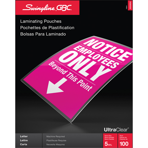 Pochettes lamin&eacute;es pour lettres Swingline UltraClear Distribution Industrielle GC