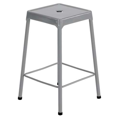 Tabouret en acier pour comptoir Safco, Stationnaire, Fixe, 25", Acier Si&egrave;ge, Gris Distribution Industrielle GC