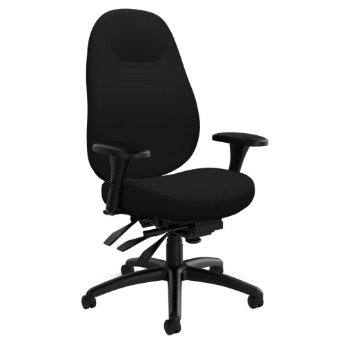Medium Back Comfort Chair, Polyester, Black, 300 lbs. Capacity Distribution Industrielle GC