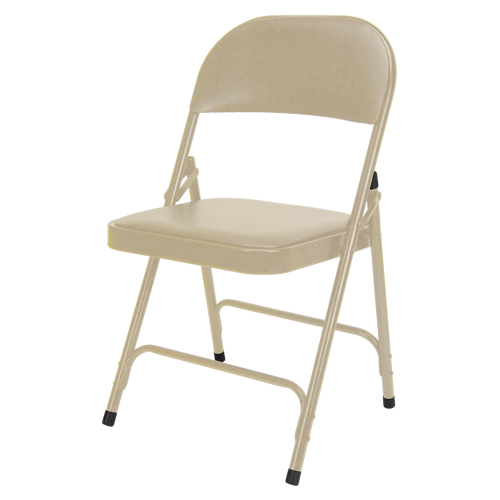 Chaise pliante rembourr&eacute;e en vinyle, Acier, Beige, Capacit&eacute; 300 lb Distribution Industrielle GC