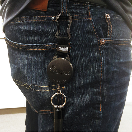 Mousqueton porte-cl&eacute;s r&eacute;tractable Securit, Polycarbonate, C&acirc;ble 28", Fixation Mousqueton Distribution Industrielle GC