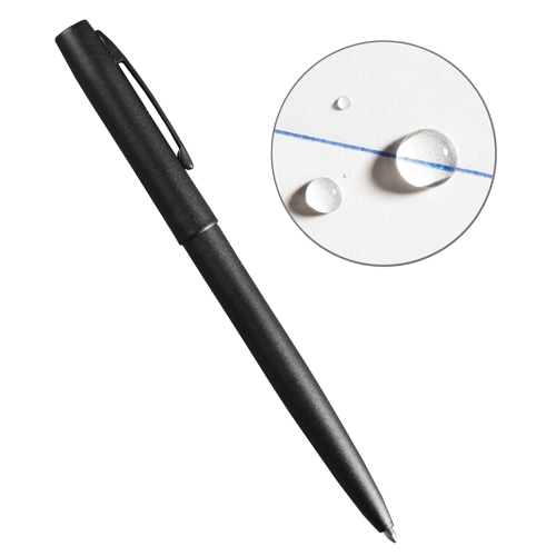 Stylo en m&eacute;tal &agrave; l'&eacute;preuve des intemp&eacute;ries, Bleu, 0,8 mm, R&eacute;tractable Distribution Industrielle GC