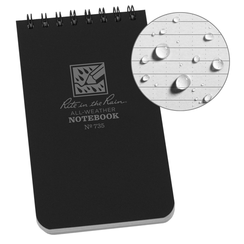 Pocket Top-Spiral Notebook, Soft Cover, Black, 100 Pages, 3" W x 5" L Distribution Industrielle GC