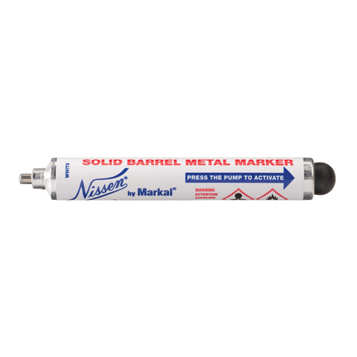 Nissen&reg; Solid Barrel Metal Marker, Liquid, White Distribution Industrielle GC