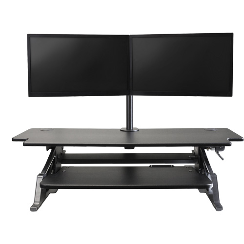 Poste de travail assis-debout Goya, Mod&egrave;le de bureau, 20" h x 42" la x 16" p, Noir Distribution Industrielle GC