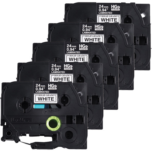 Laminated Tape, 24 mm x 8 m, Black on White Distribution Industrielle GC