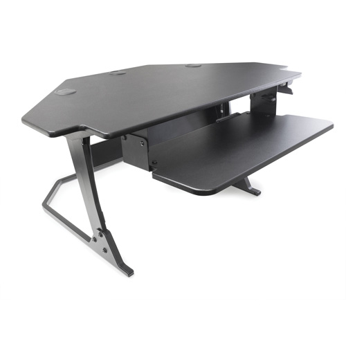 Poste de travail assise/debout pour bureau de coin Goya, Mod&egrave;le de bureau, 20" h x 42" la x 37-4/5" p, Noir Distribution Industrielle GC