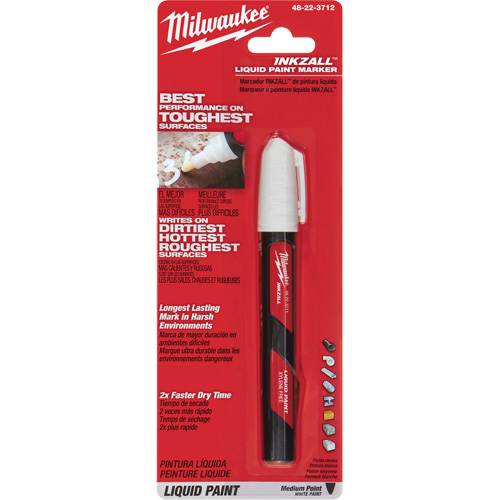 Marqueur &agrave; peinture Inkzall, Liquide, Blanc Distribution Industrielle GC