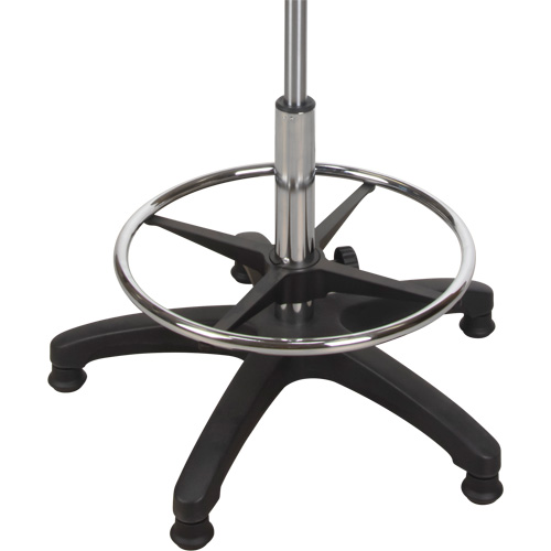 Tabouret ergonomique robuste avec accoudoirs r&eacute;glables, Stationnaire, Ajustable, 39" - 48", Polyur&eacute;thane Si&egrave;ge, Noir Distribution Industrielle GC