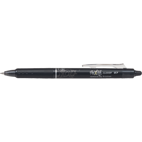 Stylo &agrave; cliquet Frixion Point, Noir, 0,7 mm, R&eacute;tractable Distribution Industrielle GC