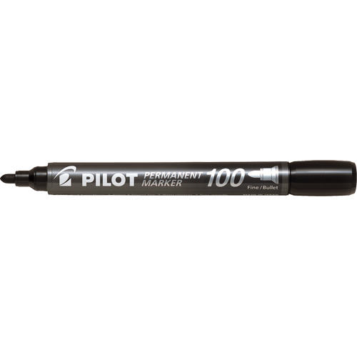 Marqueur permanent Pilot 100, Noir, Pointe Ronde Distribution Industrielle GC