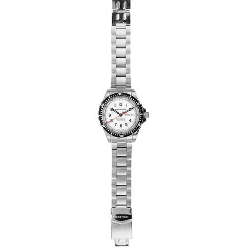 Tr&egrave;s grande montre automatique &eacute;dition arctique avec jour/date avec bracelet en acier inoxydable, Num&eacute;rique, &agrave; piles, 46 mm, Argent Distribution Industrielle GC