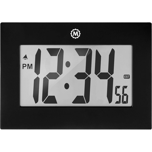 Horloge &agrave; grand cadre, Num&eacute;rique, &agrave; piles, 9" la x 1" p x 6,5" h, Noir Distribution Industrielle GC